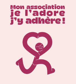 Adhésion à la SML. Logo "Mon association, je l'adore, j'y adhère"